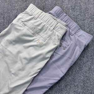 [Lot Of 2]Under Armour Showdown Golf Shorts Men's 42 Gray & Beige Performance